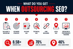 Outsourcing SEO services infographic
