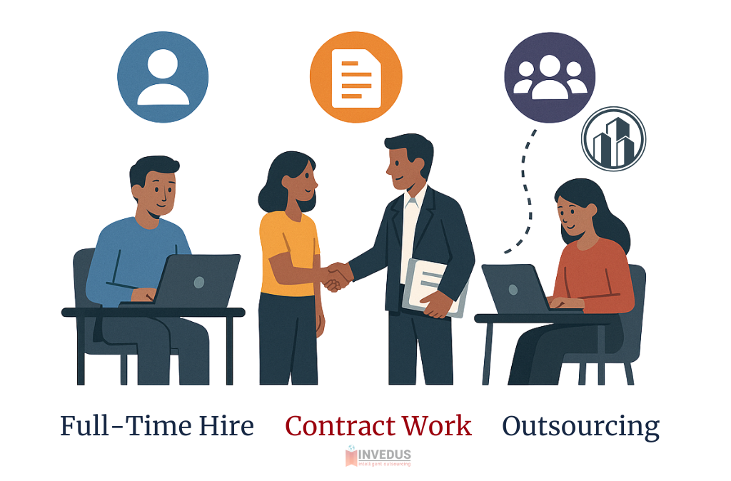 Full-Time Hire vs. Contract Work vs. Outsourcing: What’s the Difference?