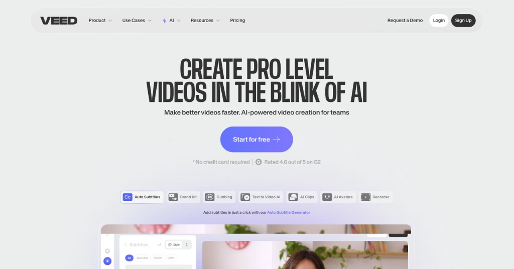 4. VEED: Best AI-Powered Online Editor