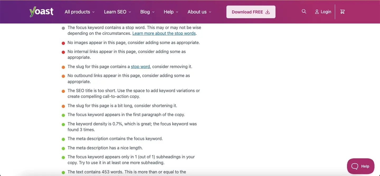 yoast screenshot