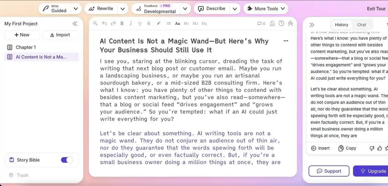 sudowrite content screenshot