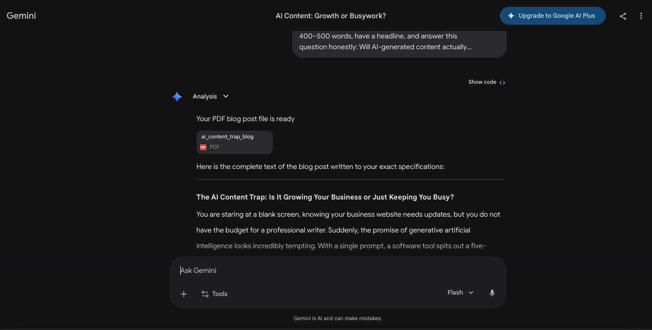 gemini content screenshot