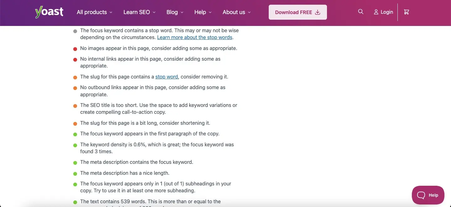 marketmuse yoast screenshot