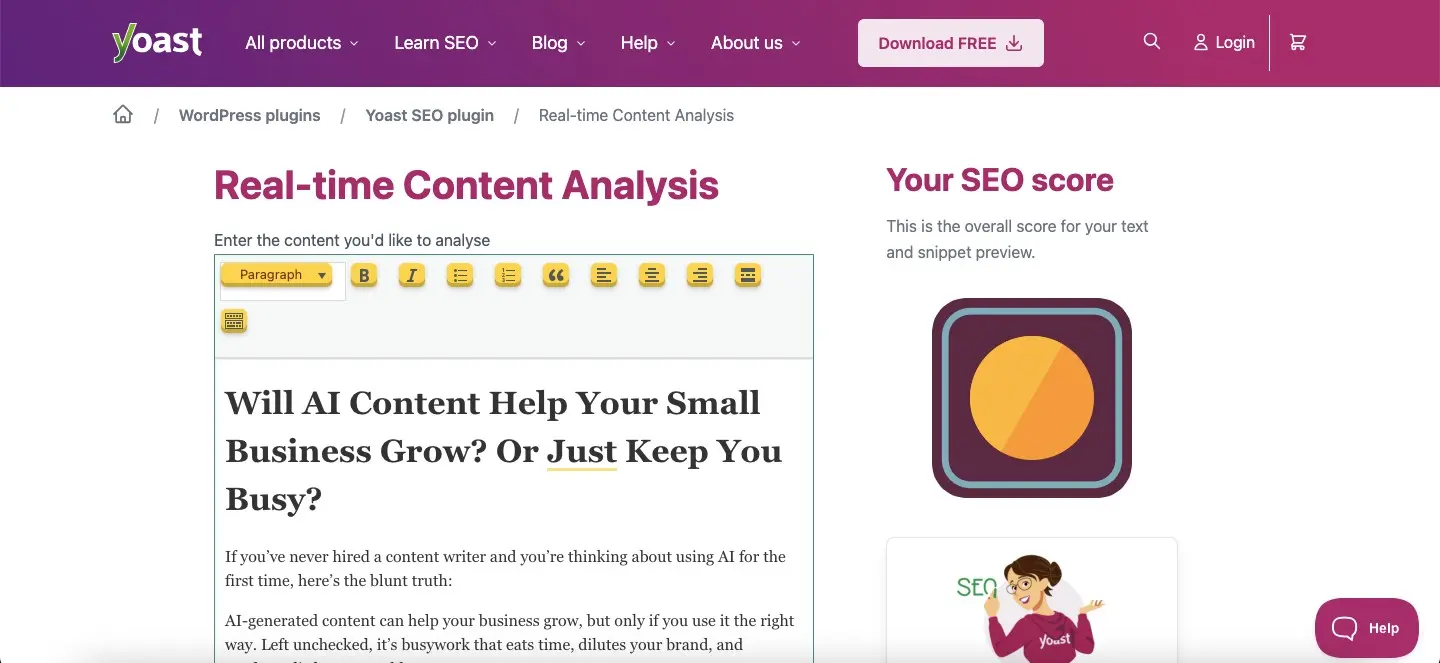 semrush yoast screenshots