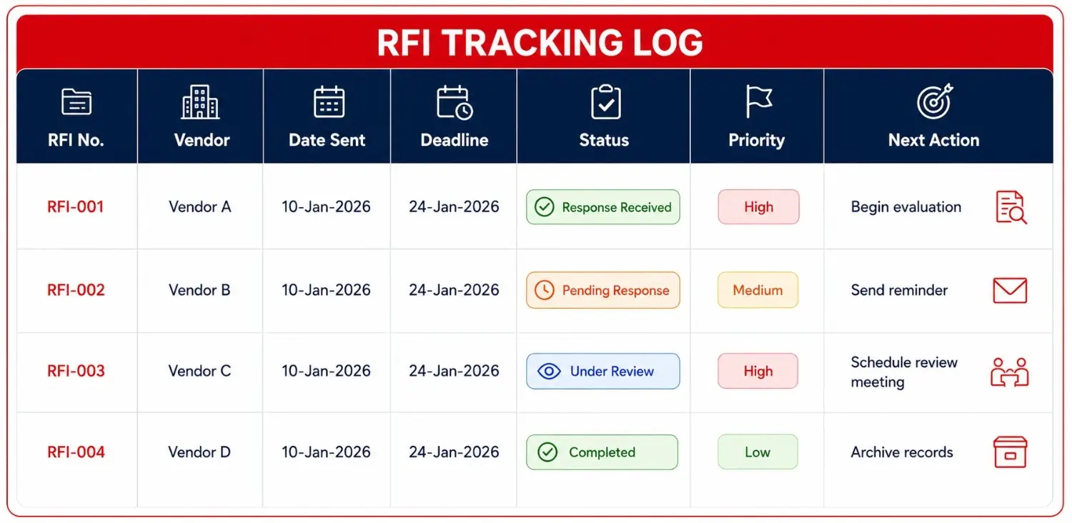 RFI tracking log